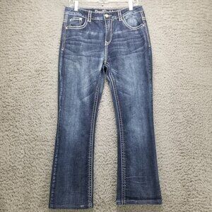 Boot Daddy Jeans Womens 10 Petite Bootcut Stretch Embroidered Western *Altered*